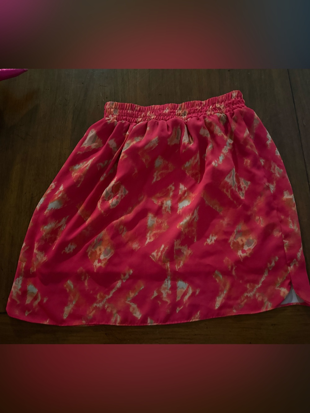 Mossimo Supply Co. Pink Patterned Elastic Waist Skirt
